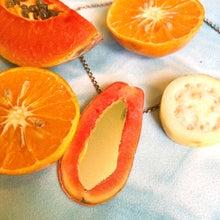 Load image into Gallery viewer, GOLDEN MIRROR PAPAYA NECKLACE 3&quot;
