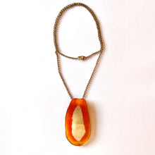 Load image into Gallery viewer, GOLDEN MIRROR PAPAYA NECKLACE 3&quot;
